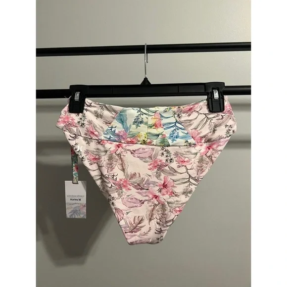 LoveShackFancy X Hurley Hawaiin Hibiscus Cheeky High Waist Bottom Size S&M NWT - Picture 10 of 15